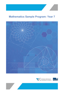Mathematics Sample Program: Year 7 (doc