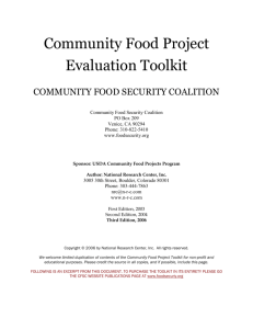 Community Food Project Program Satisfaction Survey