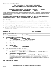 Special Topics Proposal Form - Suffolk County Community College