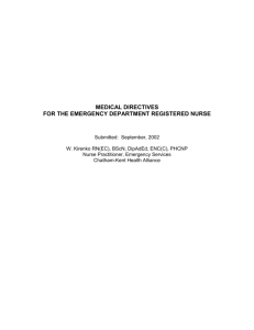 PROPOSED MEDICAL DIRECTIVES