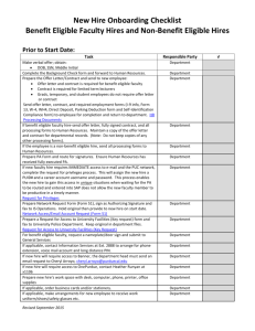 Department Checklist for Faculty and Temporary Hires