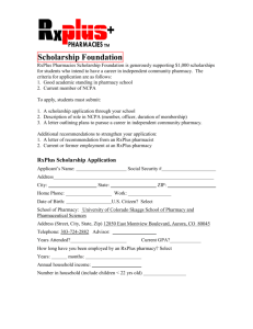 RxPlus Scholarship Application - University of Colorado Denver