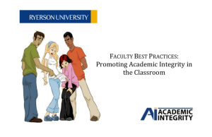 Faculty Best Practices: Promoting Academic Integrity in the Classroom