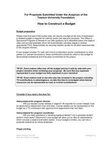 How to construct a budget