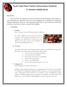 Fourth Grade Parent Teacher Communication Handbook