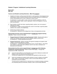 Student / Program / Institutional Learning Outcomes