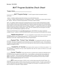 MAT Program Guideline Check Sheet
