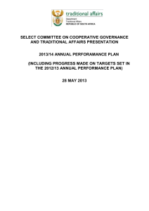 select committee on cooperative governance and traditional affairs