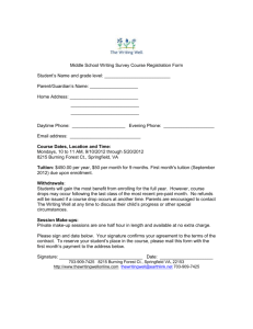 Registration Form - The Writing Well