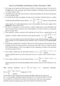 Quiz #1 of Probability and Statistics (I)