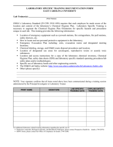 Lab Specific Training Documentation Form