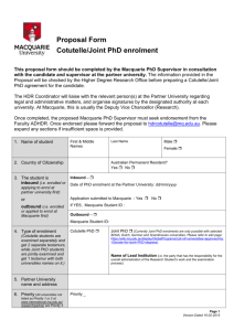Proposal for joint PhD enrolment