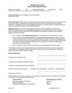 New Course Approval Form