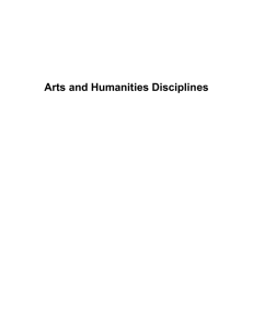 Recommendation of the Arts and Humanities Area Group