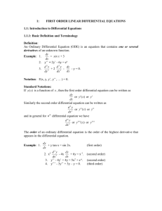 Chapter 1: 1st Order Linear Differential Equations