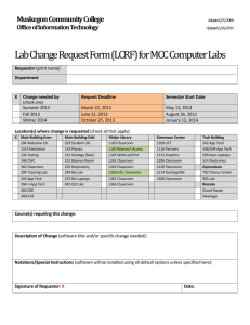Academic Computer Lab Hardware/Software Request