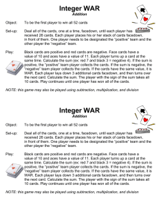 Integer War Instructions