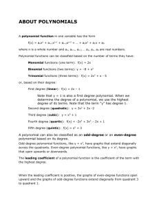 More about Polynomials
