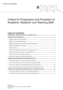 Promotion Criteria - University College London