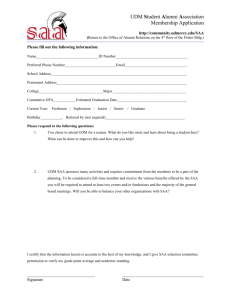 UDM Student Alumni Board Membership Application