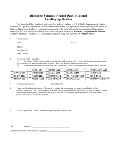 Dean`s Council funding application form.