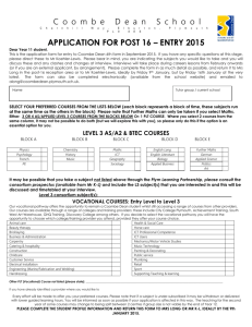 Sixth Form Application Form 2015