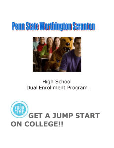 Dual Enrollment Handbook - Penn State Worthington Scranton