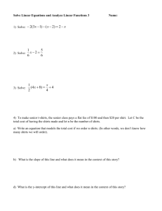 Solve Linear Equations and analyze linear functions 3