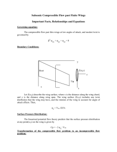 Subsonic Compressible Flow past Finite Wings