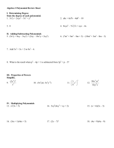 Algebra I Polynomial Review Sheet