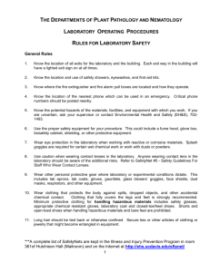 Rules for lab safety - UC Davis Department of Entomology and