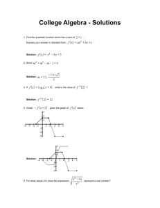 College Algebra Exam Solutions