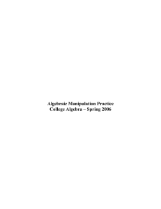 Algebraic Manipulation Practice