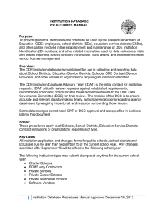 Procedures Document - Oregon Department of Education