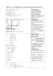 2009 A Level H2 Maths Solution