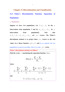 11.5 Fisher`s discriminant function