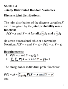 L3: Lecture notes: Joint disributions