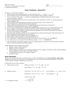 Math 4 Exam 2 Guidelines