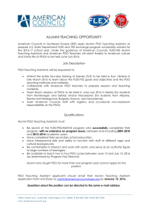 Alumni PDO Teaching Assistant 2016 Announcement and Application