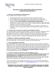 Secondary PGCE trainee placement FAQs