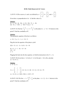IB HL Math Homework #6: Vectors
