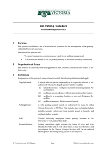 Car Parking Procedure - Victoria University of Wellington