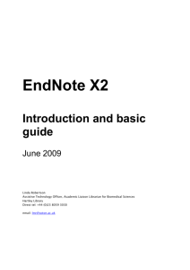 EndNote X2 guide - Academic Skills