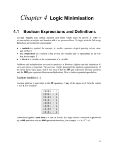 Chapter 4 Boolean Algebra