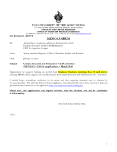 Student Application - The University of the West Indies at St. Augustine