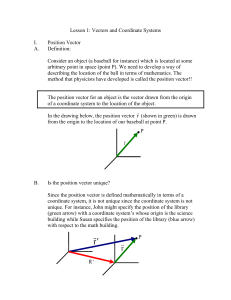 Lesson 1: Vectors and Coordinate Systems