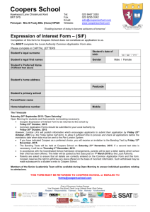 Coopers Expression of Interest Form