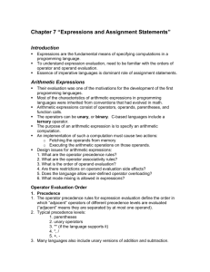 Chapter 7 “Expressions and Assignment Statements”