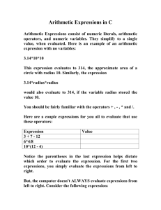 Arithmetic Expressions in C