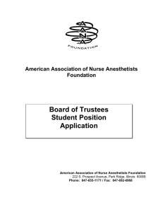 Completed student application form - American Association of Nurse